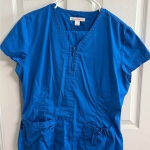Koi Stretch Royal Blue Scrub Top